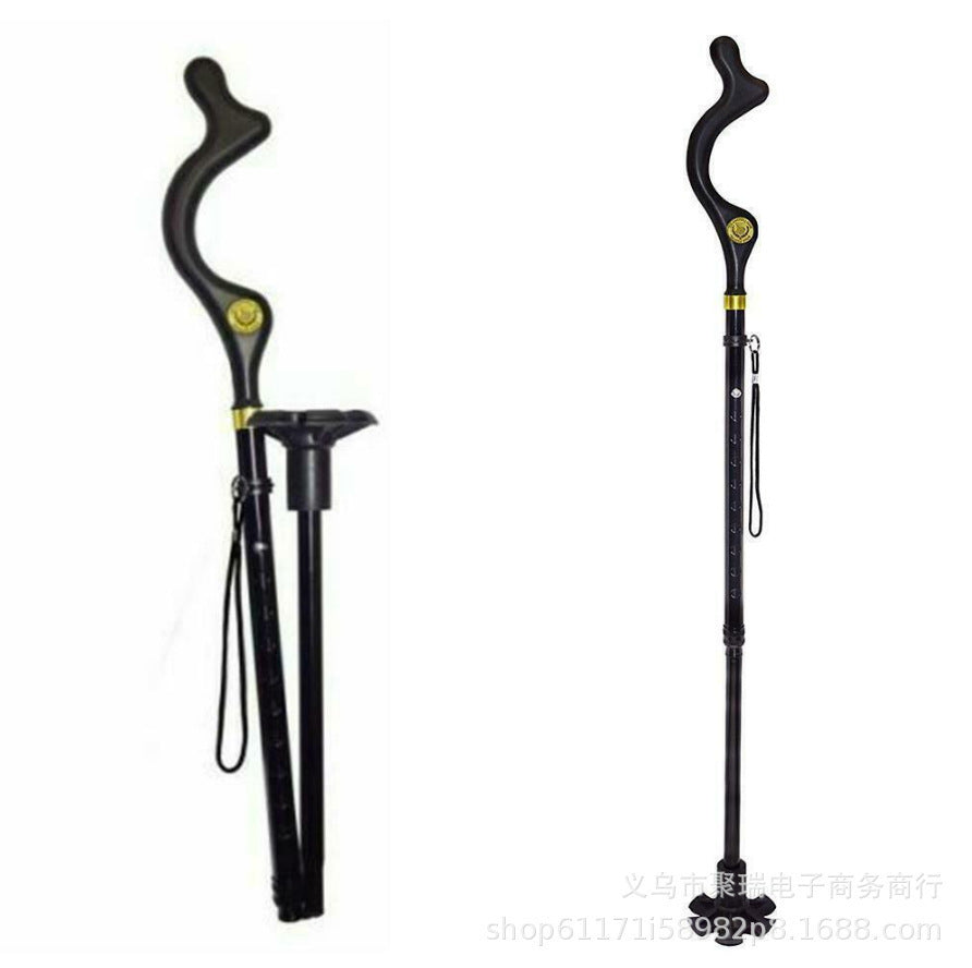 Telescopic Stick Stool Folding Handle Walking Stick 1801330876884