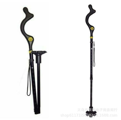 Telescopic Stick Stool Folding Handle Walking Stick 1801330876884