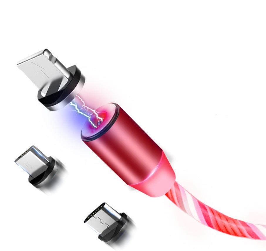 Compatible with Apple, Flowing Ligh Magnetic Streamer Data Line Cable for Iphone Android Typec - 图片 12