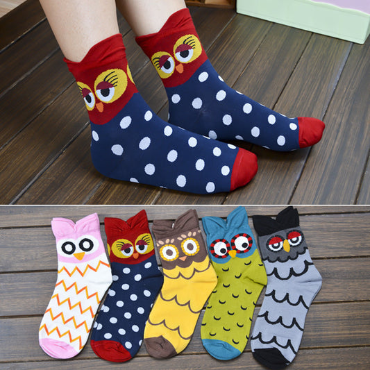 Owl cartoon female socks 1806493458 520631427