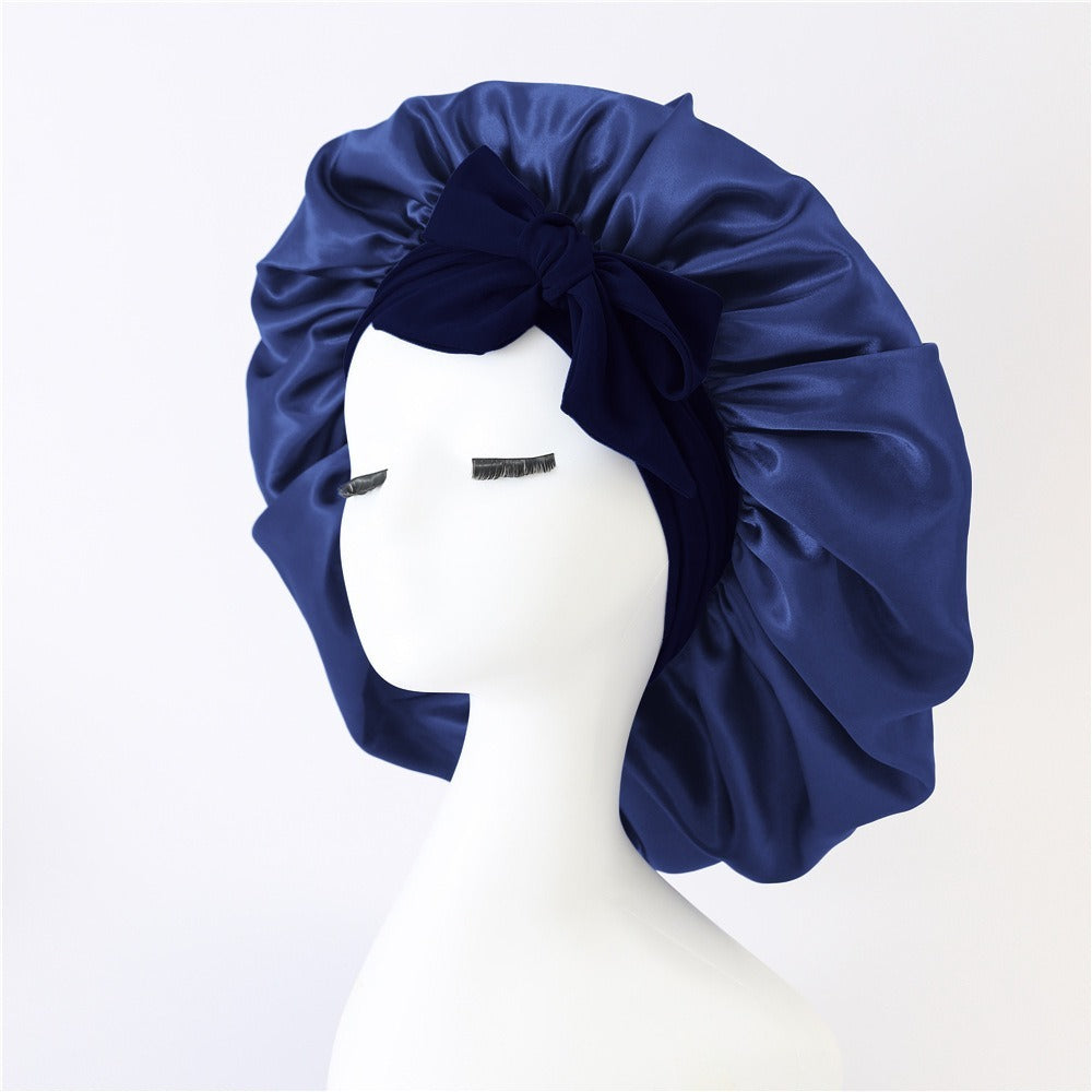 Satin Ribbon Round Bow Elastic Nightcap 180690c5 94f6 4e23 bd54 14acb6a05529