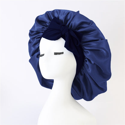 Satin Ribbon Round Bow Elastic Nightcap 180690c5 94f6 4e23 bd54 14acb6a05529