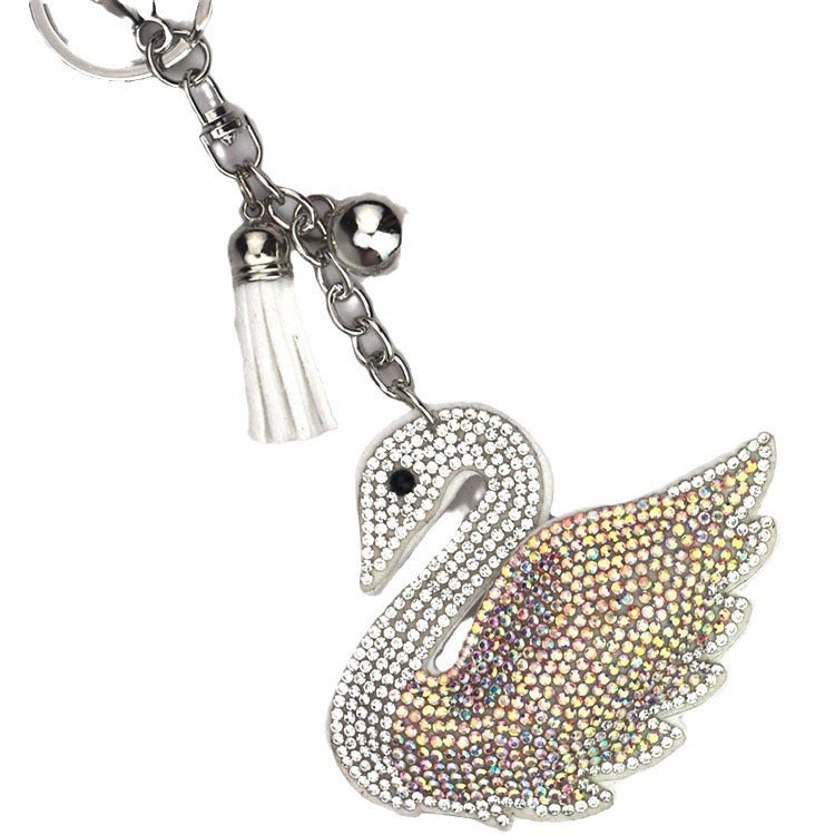 Creative Little Swan Korean Velvet Rhinestone Keychain 1807488d ffff 4462 afa7 1456d7477c94