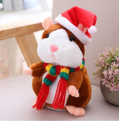 16cm Christmas Talking Hamster Plush Toy Interactive Sound Record Plush Hamster Stuffed Toys for Children Kids Christmas Gift - HD Wireless Product #6