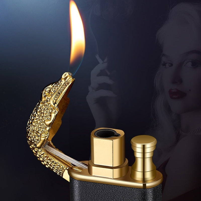 Creative Blue Flame Lighter Dolphin Dragon Tiger Double Fire Metal Winproof Lighter Inflatable Lighter 181836f7 68c7 461b b7b