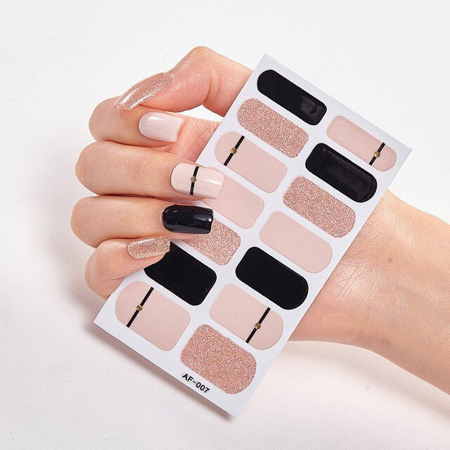Solid Colors And Creative Nail Art Creative Women Salon Nail Decoration Fashion Nail Polish Nails Sticker Designer Nail Strip