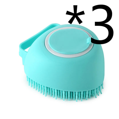 Silicone Dog Bath Massage Gloves Brush Pet Cat Bathroom Cleaning Tool Comb Brush For Dog Can Pour Shampoo Dog Grooming Suppli