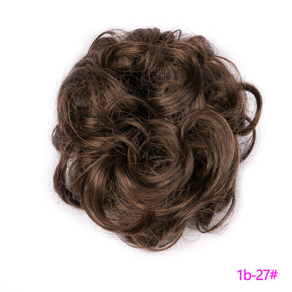 Europe, Japan, and South Korea popular hair bun fluffy natural drawstring curly hair ball head hair ring hair set female hair