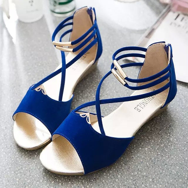 Strap round head low heel sandals 1829978829875