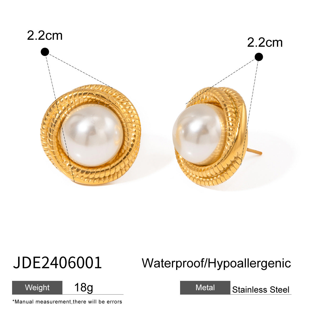 Stainless Steel Pearl Stud Earrings Titanium Steel 182bcb46 fefa 42fd b441 1ab69face0d4
