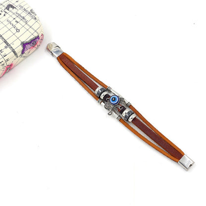 Stainless steel buckle leather bracelet 1833654331310
