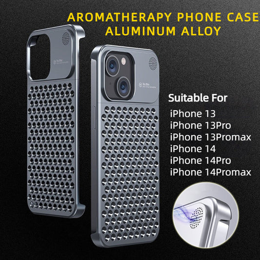Aluminum Alloy Phone Case For 14 13 Pro Max Plus Hollow Heat Dissipation Anti-fall Full Body Shockproof Phone Cove 1838d1dd 2