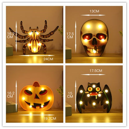 Halloween Lights Decoration LED Light Pumpkin Spider Bat Skull Outdoor Decorative Modeling Room Lights Decor Helloween Party 