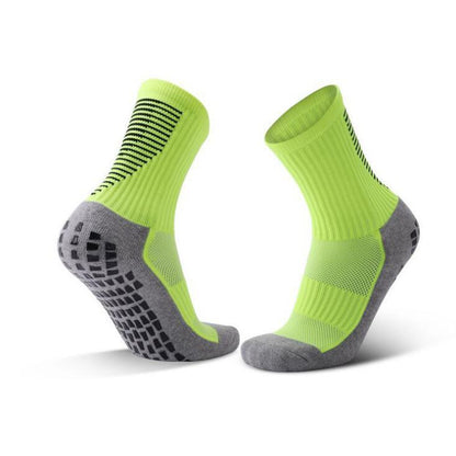 Sports man in striped football socks 1843071927093