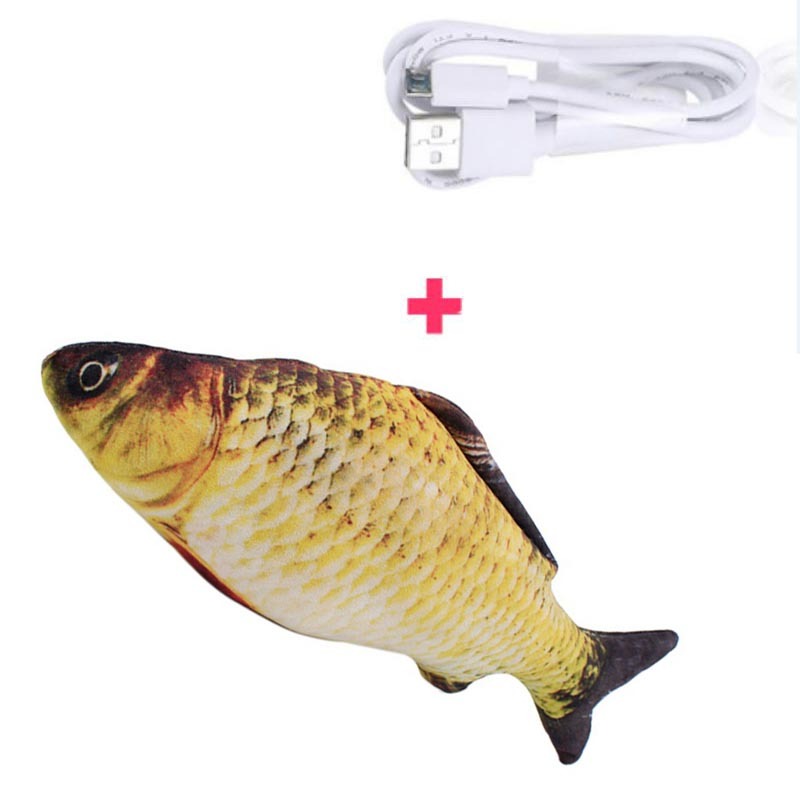 Electric Funny Cat Simulation Fish Beating Usb Jumping Cat Toy 1844717246110