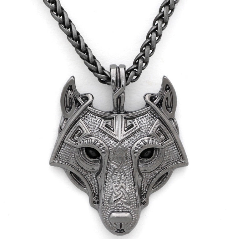 Viking Wolf Head Amulet Pendant Necklace 1849120809849