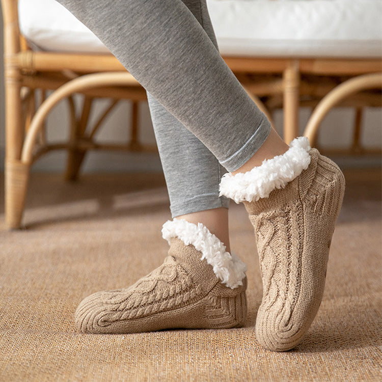Winter Knitted Plush Floor Socks Home Warm Non-slip Carpet Socks Women 1851111608617799680