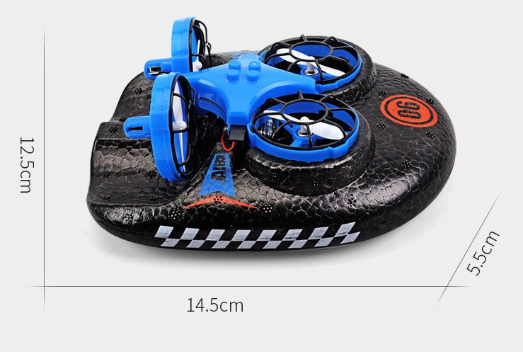 RC Boat Water Land And Air Four-Axis  Hovercraft Three-in-one Multi-function Toy One-button Tumbling Mini Drone 185969885289