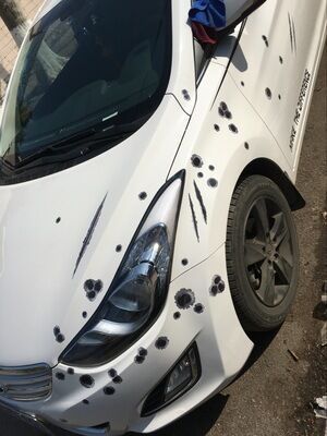 Car scratch simulation bullet hole crack sticker 1862560435343