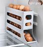 Refrigerator 4-Layer Automatic Egg Roller Sliding Egg Tray Refrigerator Side Door Large Capacity Holder Egg Storage Box Kitch