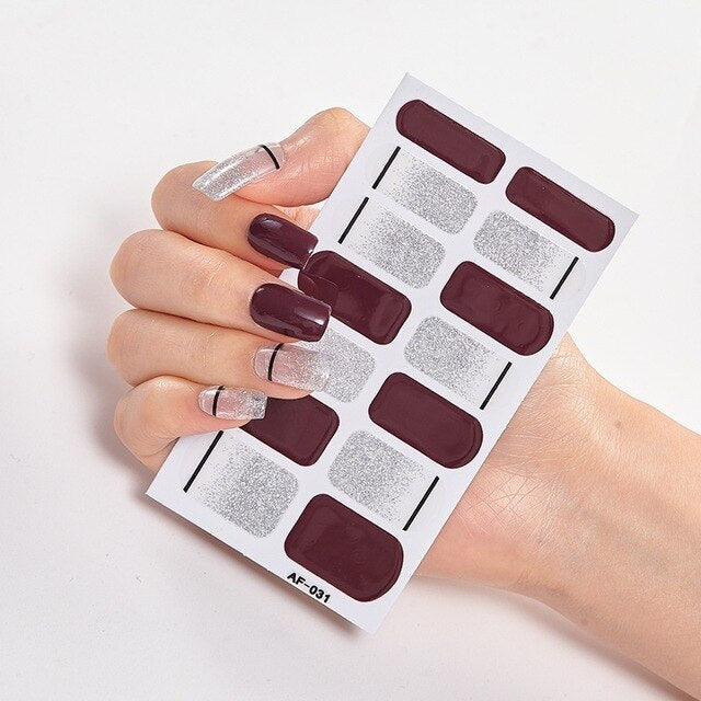 Solid Colors And Creative Nail Art Creative Women Salon Nail Decoration Fashion Nail Polish Nails Sticker Designer Nail Strip
