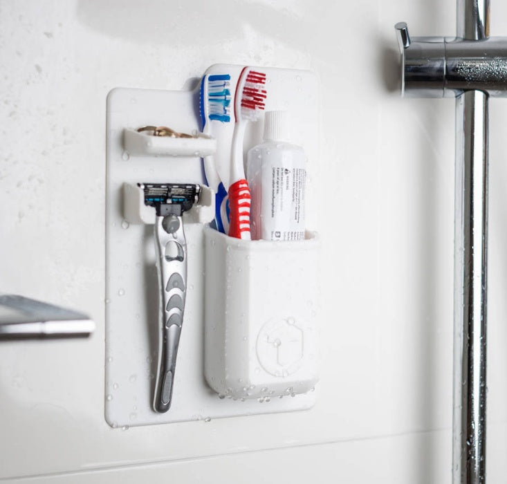 Multi-functional Silicone Toothbrush Holder Mighty Wall Mirror Suction Toothpaste Storage Holder Bathroom Organizer For Showe