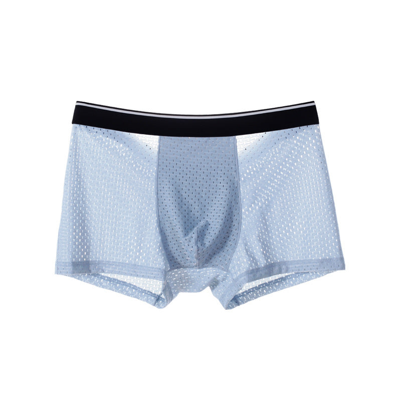 Ice Silk Full Mesh Large Size Men's Underwear Cotton Crotch Mid-waist Boxers 1883617e b305 45cb b23e 2a9e5a3787fa