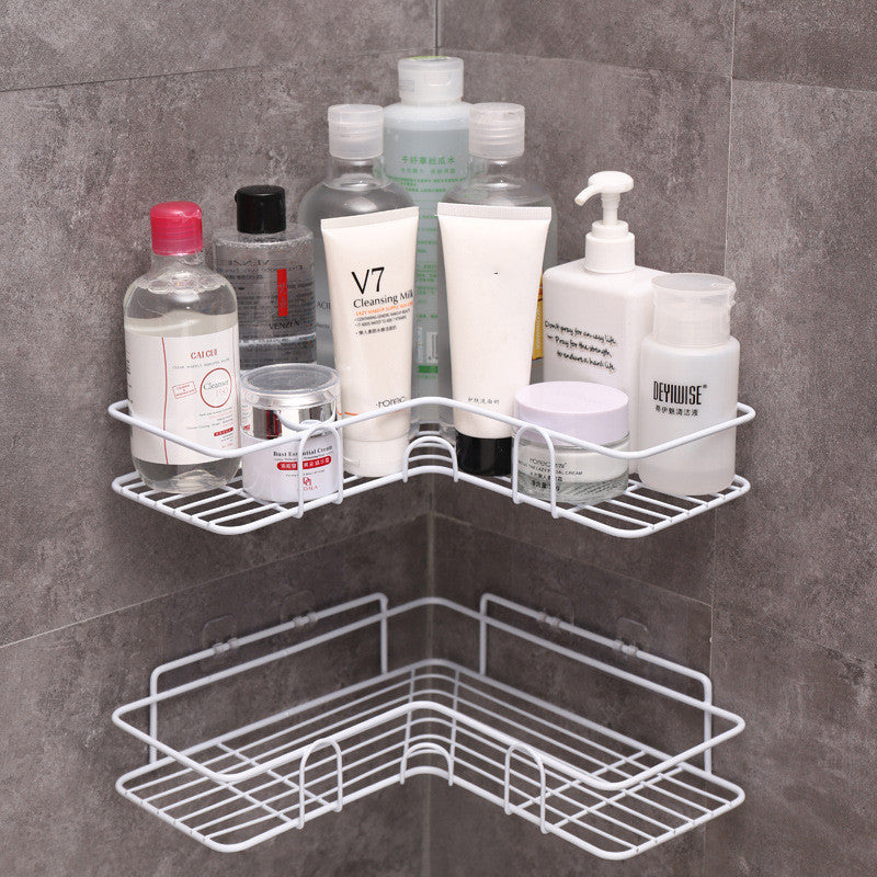 Bathroom Shelf Corner Frame Shower Wrought Iron Kitchen Accessories Storage Rack Holder Bathroom Shelves Bathroom Equipment 1