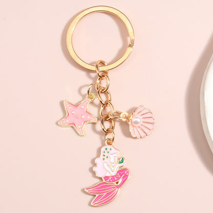 Creative Shell Starfish Mermaid Alloy Drip Keychain Pendant 18884cde d9cc 4538 ab74 b5d89c1042e3