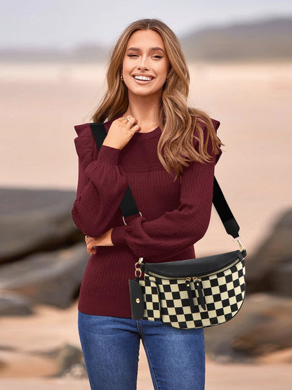 Plaid Waist Trendy All-match Messenger Bag