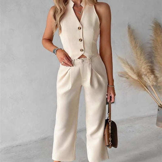 Women's Vest Top Wide Leg Pants Casual Suit 18aebfa4 5e98 45f2 9631 cea4d56db581