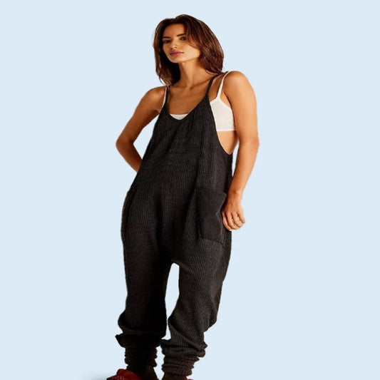 Waffle Knitted Trousers Jumpsuit Suspender Pants 18cd48b7 8829 4cda a429 00973fe362cf