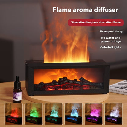 New Flame Aromatherapy Machine Colorful Essential Oil Diffuser Home Large Fog Volume Flame Humidifier 3D Flame Fireplace Mach