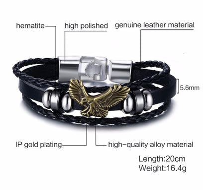 Alloy lucky figure 8 leather bracelet 1903731494993