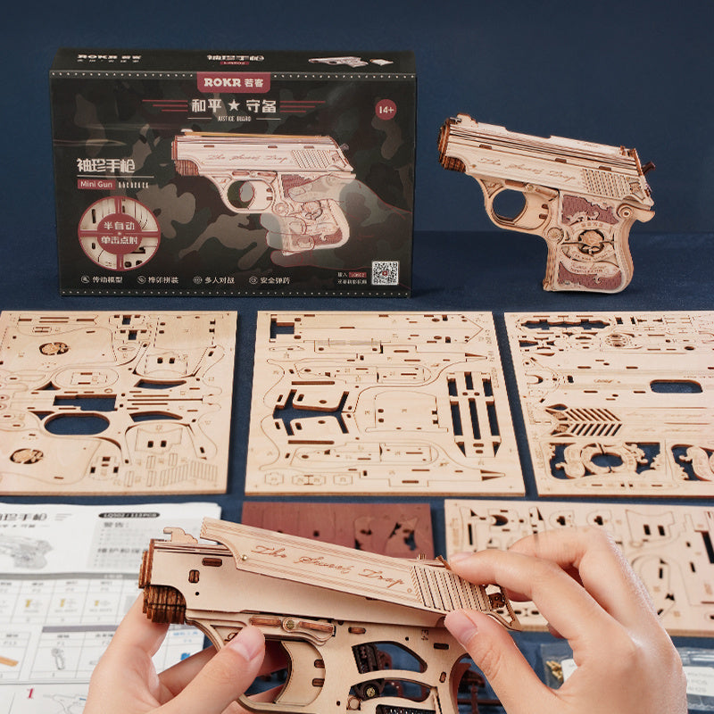 ROBOTIME 3D Puzzle Wooden Hideout Gun Mechanical Construciton Model Craft Kits 1905145538169540608