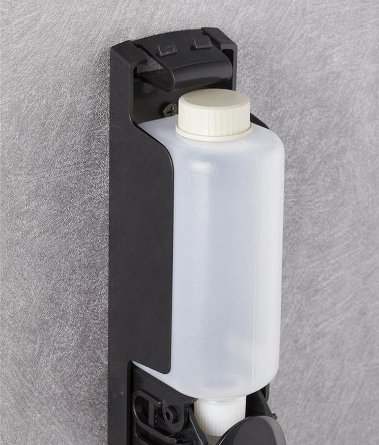 Plastic Wall Mount Soap Dispenser  Black Bathroom Shower Shampoo Liquid Dispenser Set Hotel Mall Kitchen Soap Bottle 350ml 19