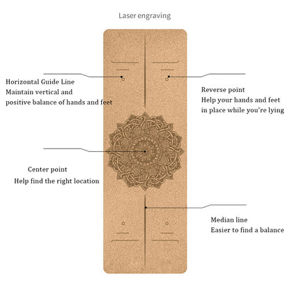 Portable Cork Yoga Non-Slip Exercise Mat Composite Environmentally Friendly TPE 1913114882258