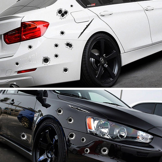 Car scratch simulation bullet hole crack sticker 1918555330992