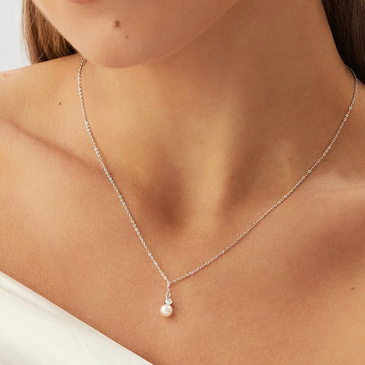 Women's S925 Sterling Silver Classic Pearl Necklace 191e444e 9725 41de bfda 2a5bd02c10ca