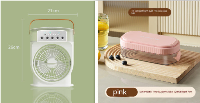 Portable USB Air Conditioner Cooling Fan With 5 Sprays 7 Color Light 600ML Water Tank Spray Mist Air Cooler Humidifiers 1923d