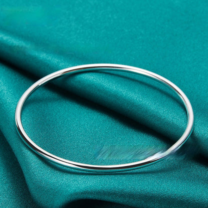 Silver Jewelry 3mm Smooth Circle Bracelet 194b338a 1edd 4374 8582 69676560bb5d fine