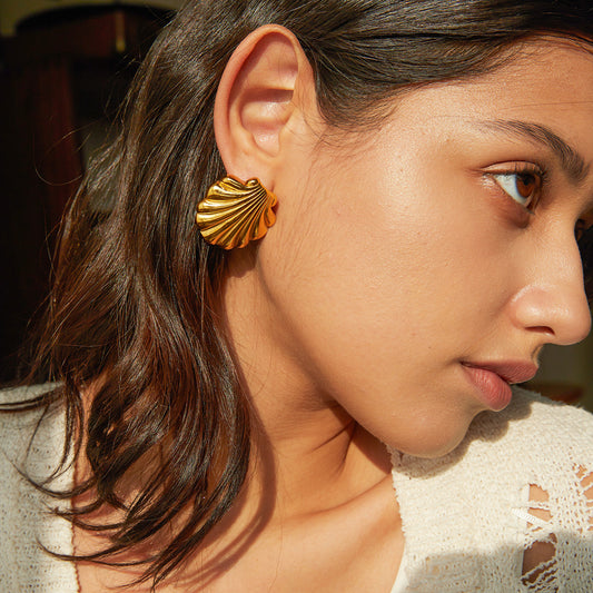 Shell Stainless Steel Beach Wind Titanium Steel Earrings 1951118b fa86 428c aa2d de0a9b8a3e0e