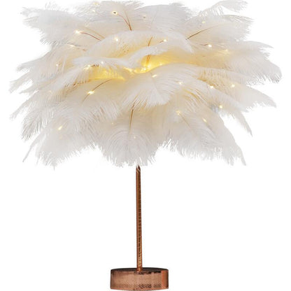 Feather Lamp Nordic Desk Lamp European-Style Bedroom Bedside Feather Table Lamp Night Light Table Lamp Decoration Modern 1955