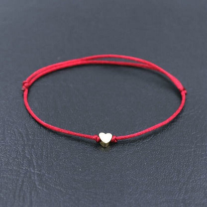 Waterproof Wax Wire Alloy Peach Heart Hand-woven Bracelet For Women 19579fb0 a629 4a8e 9057 89451fbc8a11