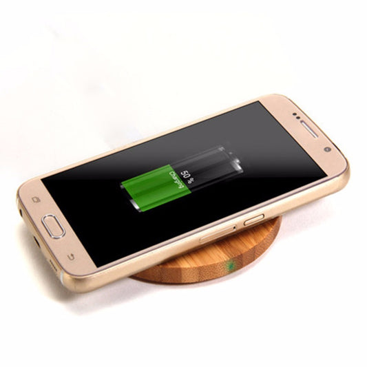 Natural Heart Shape Bamboo Wireless Charger Charging Pad For - 图片 1