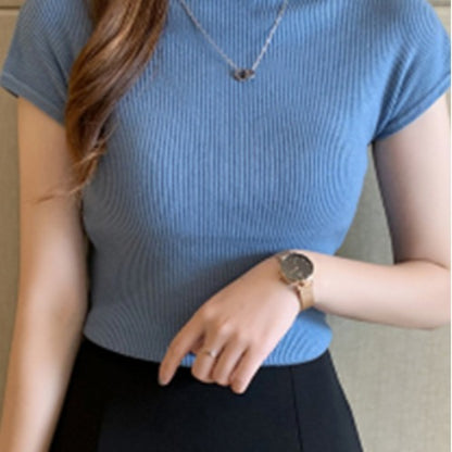 Women's Short-sleeved Sweater Inner Tight Sweater