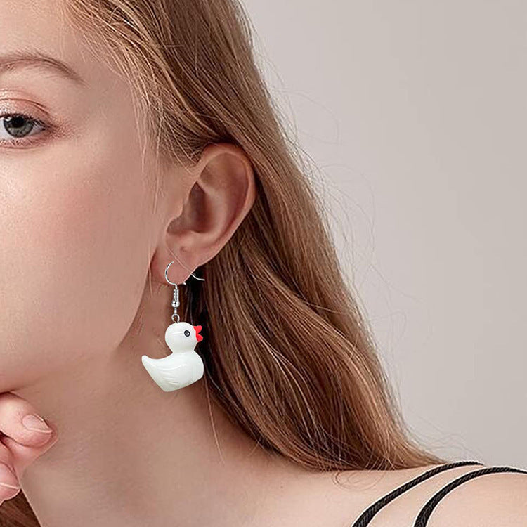 Cute Girl Small Yellow Duck Cartoon Earrings 196f4366 814a 447b 82e1 a82ffb241353