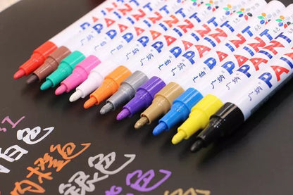 Colorful Waterproof Pen Car Tyre Tire Tread CD Metal Permanent Paint 19709559480