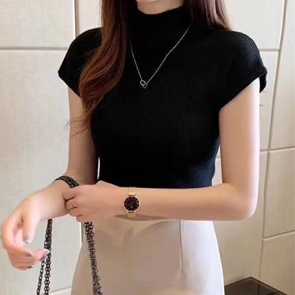 Women's Short-sleeved Sweater Inner Tight Sweater