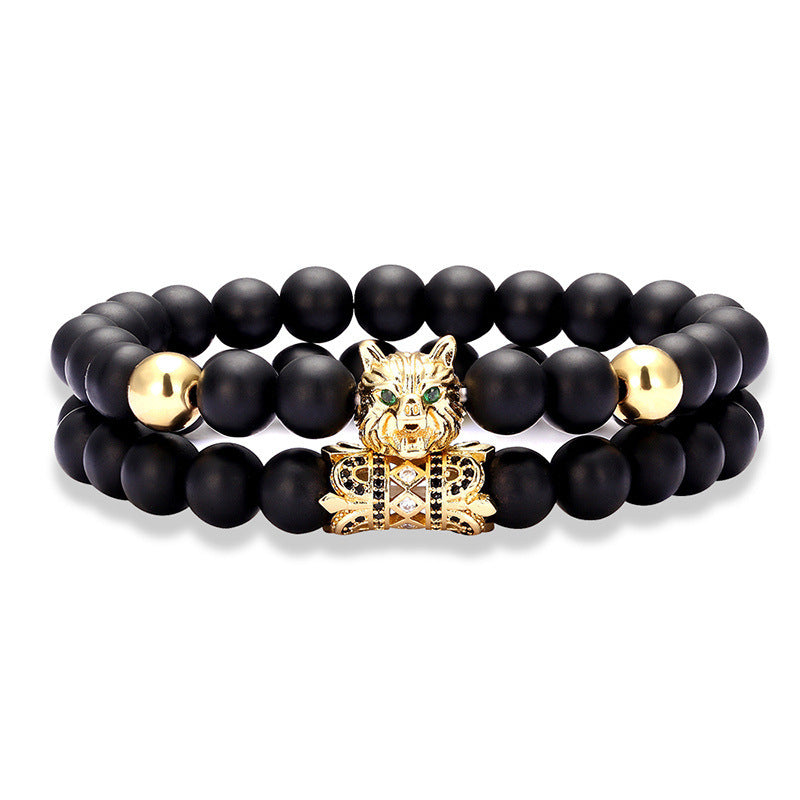 Fashion charm zircon wolf head bracelet jewelry 1975121056992